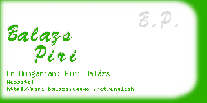 balazs piri business card